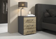 Nachtkommode >Butte< in Eiche Artisan / grau...
