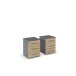 Nachtkommode >Butte< (2er-Set) in Eiche Artisan / grau - 40x52x40 (BxHxT)