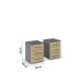Nachtkommode >Butte< (2er-Set) in Eiche Artisan / grau - 40x52x40 (BxHxT)