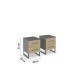 Nachtkommode >Butte< (2er-Set) in Eiche Artisan / grau - 40x53x42 (BxHxT)