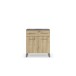 Kommode >Butte< in Eiche Artisan / grau metallic - 80x92x42 (BxHxT)