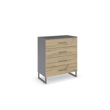 Schubkastenkommode >Butte< in Eiche Artisan / grau...