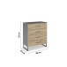 Schubkastenkommode >Butte< in Eiche Artisan / grau metallic - 80x92x42 (BxHxT)