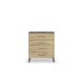 Schubkastenkommode >Butte< in Eiche Artisan / grau metallic - 80x92x42 (BxHxT)