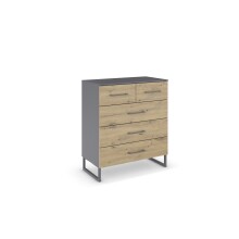 Schubkastenkommode >Butte< in Eiche Artisan / grau...