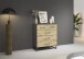 Schubkastenkommode >Butte< in Eiche Artisan / grau metallic - 80x92x42 (BxHxT)