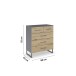 Schubkastenkommode >Butte< in Eiche Artisan / grau metallic - 80x92x42 (BxHxT)