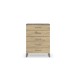 Hochkommode >Butte< in Eiche Artisan / grau metallic - 80x111x42 (BxHxT)