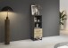 Kommode >Butte< in Eiche Artisan / grau metallic - 40x111x42 (BxHxT)