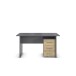 Schreibtisch >Butte< in Eiche Artisan / grau metallic - 140x75x66 (BxHxT)