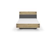 Bett >Butte< in grau metallic / Eiche Artisan Dekor - 145x101x207 (BxHxT)