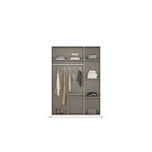 Schlafzimmer-Set >Butte< (3-teilig) in grau metallic / Eiche Artisan Dekor