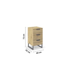 Nachtkommode >Aditio Box< in Eiche Artisan Dekor - 40x72x44 (BxHxT)