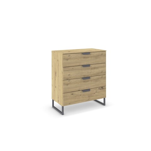 Schubkastenkommode >Aditio Box< in Eiche Artisan Dekor - 80x92x44 (BxHxT)