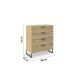 Schubkastenkommode >Aditio Box< in Eiche Artisan Dekor - 80x92x44 (BxHxT)