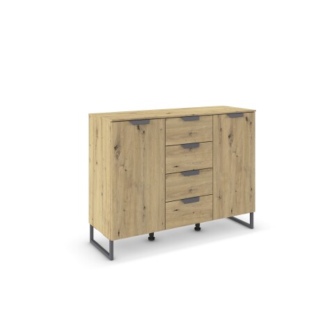 Kombikommode >Aditio Box< in Eiche Artisan Dekor - 120x92x44 (BxHxT)