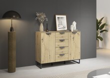 Kombikommode >Aditio Box< in Eiche Artisan Dekor - 120x92x44 (BxHxT)
