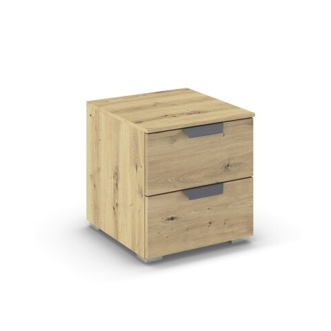 Nachtkommode >Aditio Box< in Eiche Artisan Dekor - 40x42x42 (BxHxT)