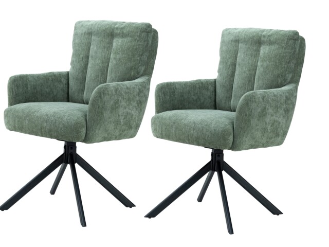 Armlehnstuhl >Yukon< (2er-Set)  Drehfunktion, Federkern, olive - 60x94x66cm (BxHxT)