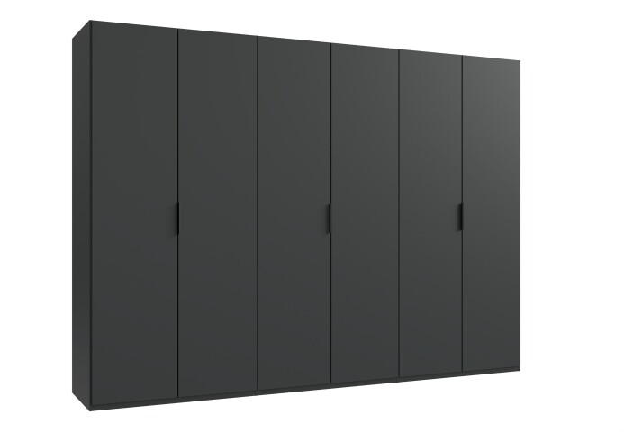 Falttürenschrank >OXFORD< in GRAPHIT - 300x216x58cm (BxHxT)