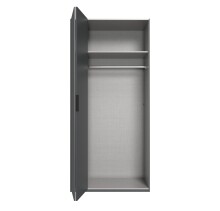 Falttürenschrank >OXFORD< in GRAPHIT mit SPIEGEL - 100x216x58cm (BxHxT)