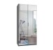 Falttürenschrank >OXFORD< in GRAPHIT mit SPIEGEL - 100x216x58cm (BxHxT)