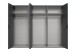 Falttürenschrank >OXFORD< in GRAPHIT mit Spiegel - 300x216x58cm (BxHxT)