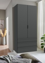 Falttürenschrank >OXFORD< in GRAPHIT mit...