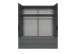 Falttürenschrank >OXFORD< in GRAPHIT mit Schubladen - 200x216x58cm (BxHxT)