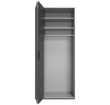 Falttürenschrank >OXFORD< in GRAPHIT mit Spiegel - 100x236x58cm (BxHxT)
