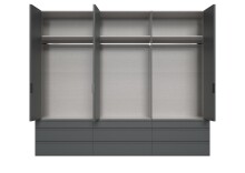 Falttürenschrank >OXFORD< in GRAPHIT - 300x236x58cm (BxHxT)