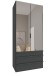 Falttürenschrank >OXFORD< in GRAPHIT - 100x236x58cm (BxHxT)