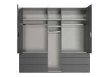 Falttürenschrank >OXFORD< in GRAPHIT - 250x236x58cm (BxHxT)