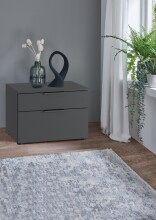 Nachtkommode >OXFORD< in GRAPHIT - 54x39x41cm (BxHxT)