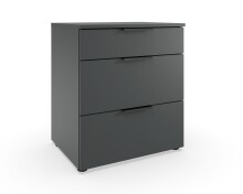 Nachtkommode >OXFORD< in GRAPHIT - 54x61x41cm (BxHxT)