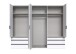 Falttürenschrank >OXFORD< in WEISS mit Spiegel - 300x216x58cm (BxHxT)