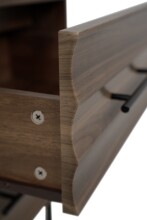 Nachtkonsole >Falun< in Dekor Nussbaum 3D-Fronten in Wellenoptik - 40x55x39cm (BxHxT)