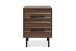 Nachtkonsole >Falun< in Dekor Nussbaum 3D-Fronten in Wellenoptik - 40x55x39cm (BxHxT)
