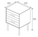 Nachtkonsole >Falun< in Artisan/Eiche 3D-Fronten in Wellenoptik - 40x55x39cm (BxHxT)