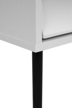 Nachtkonsole >Falun< in weiß 3D-Fronten in Wellenoptik - 40x55x39cm (BxHxT)