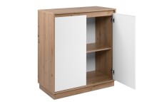 Kommode >Lindenau< in Dekor Artisan Eiche/weiß hochglanz - 79x88x40 (BxHxT)