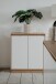 Kommode >Lindenau< in Dekor Artisan Eiche/weiß hochglanz - 79x88x40 (BxHxT)