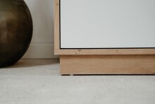 Sideboard >Lindenau< in Dekor Artisan Eiche/weiß hochglanz - 116,3x88x40 (BxHxT)