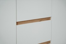 Sideboard >Lindenau< in Dekor Artisan Eiche/weiß hochglanz - 116,3x88x40 (BxHxT)