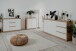 Sideboard >Lindenau< in Dekor Artisan Eiche/weiß hochglanz - 116,3x88x40 (BxHxT)
