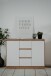 Sideboard >Lindenau< in Dekor Artisan Eiche/weiß hochglanz - 116,3x88x40 (BxHxT)