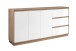 Sideboard >Lindenau< in Dekor Artisan Eiche/weiß hochglanz - 178x88x40 (BxHxT)