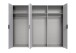Falttürenschrank >OXFORD< in WEISS mit Spiegel - 300x216x58cm (BxHxT)