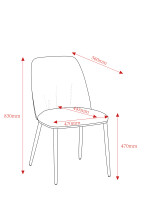 Esszimmerstuhl >Norela< (2er-Set) in anthrazit/schwarz Chenille-Optik - 47x83x56 (BxHxT)