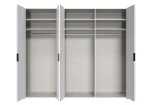 Falttürenschrank >OXFORD< in WEISS - 300x236x58cm (BxHxT)